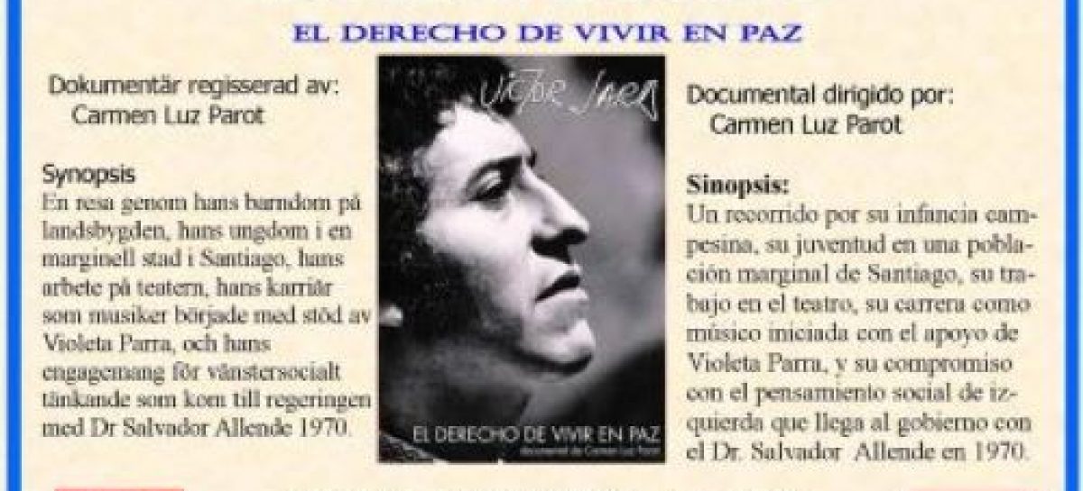 Cine Alternativo «El derecho de vivir en paz» Homenaje a los 90 de Víctor Jara